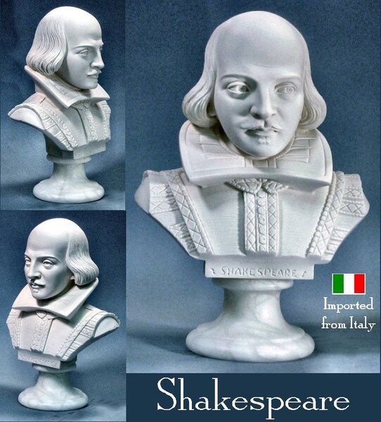 Shakespeare Bust Statue Sculpture Portrait